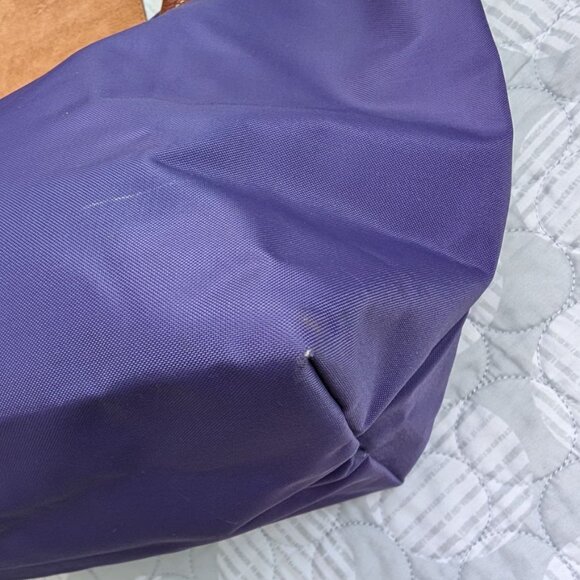 LONGCHAMP Le Pliage Original Large Tote Black Nylon Travel Should Purple - Picture 10 of 16